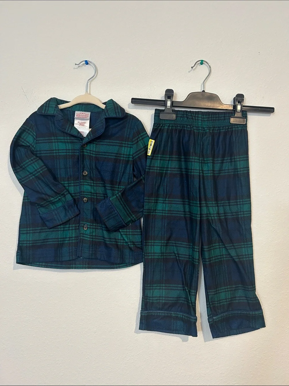 Wondershop Boys Plaid Flannel Pajama Set - Navy & Green